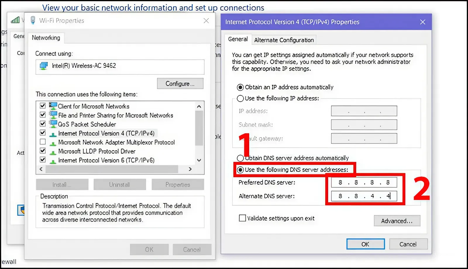 如何透過控制台更改 DNS Win10